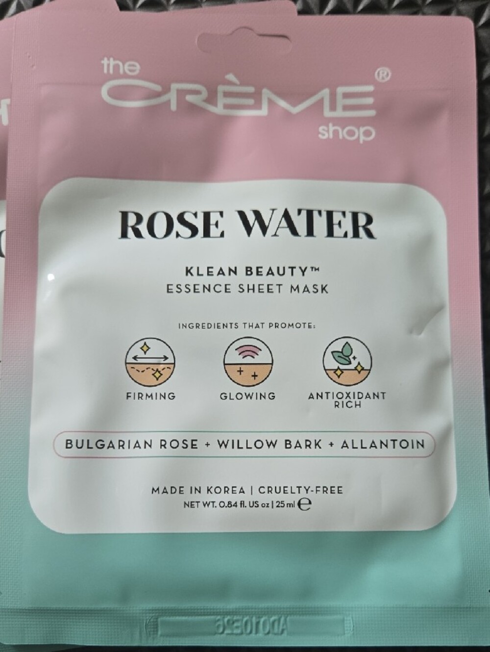 The Creme Shop Rose Water Face Mask – Pink & Mint Hydrating Sheet Mask.  5 Packs - Picture 3 of 3